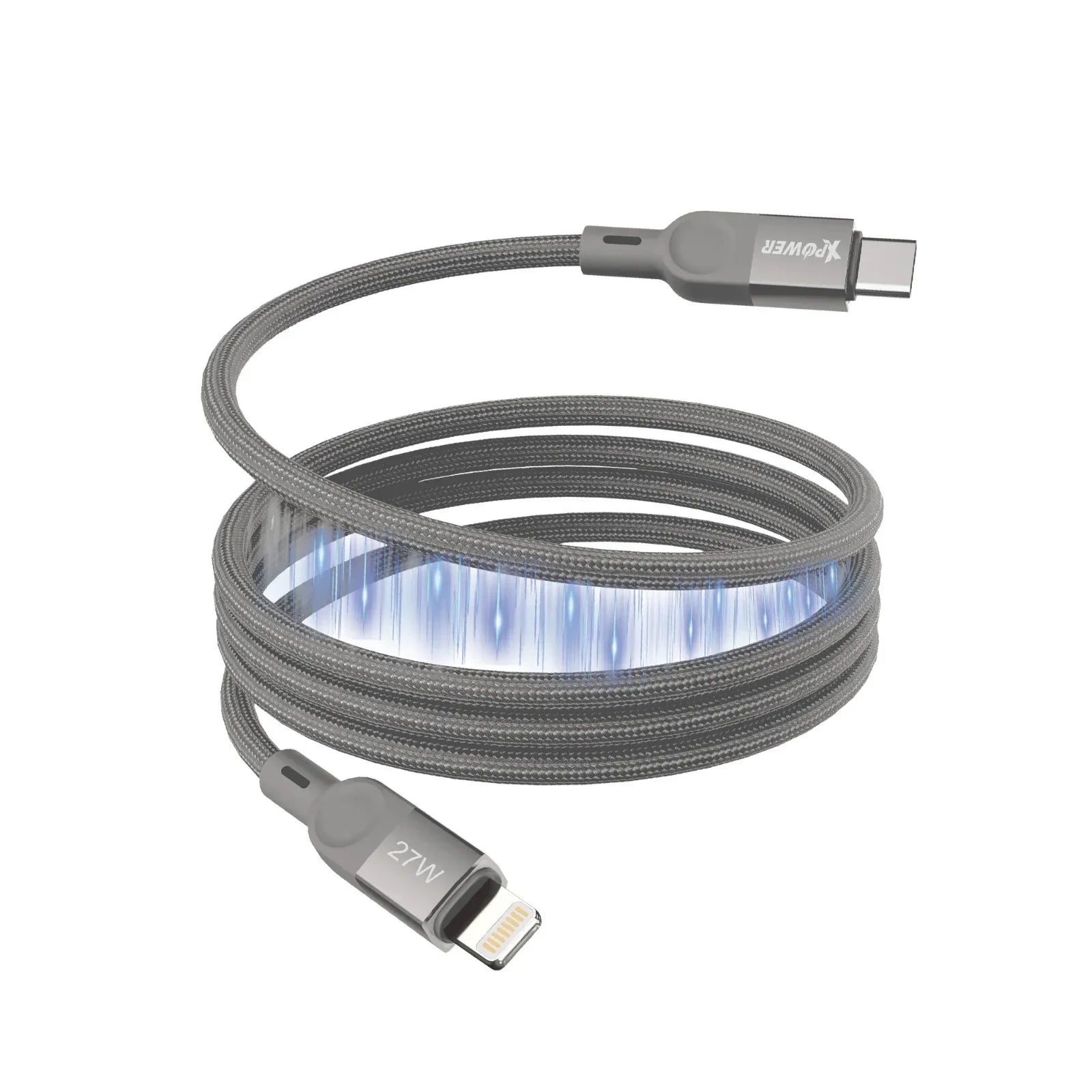 Xpower 27W Type-C To Lightning Magnetic 1M Cable - Titanium - Tashqila Xpower 27W Type-C To Lightning Magnetic 1M Cable - Titanium - Tashqila